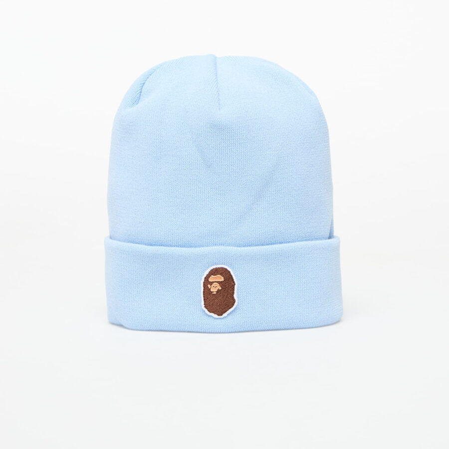 A BATHING APE One Point Ape Head Knit Cap SAX Universal-alacsony-ár