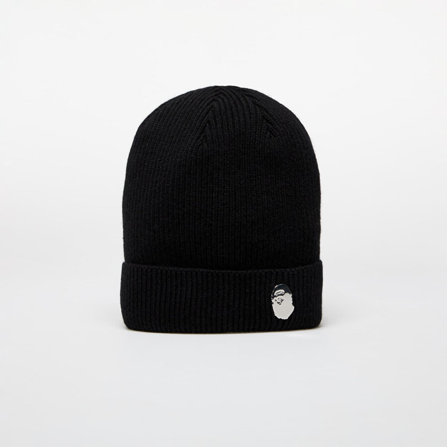 A BATHING APE One Point Knit Cap M Black Universal-alacsony-ár