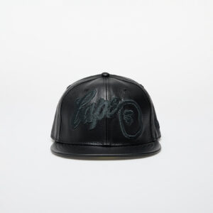 A BATHING APE x New Era 59Fifty Leather Cap M Black M-alacsony-ár