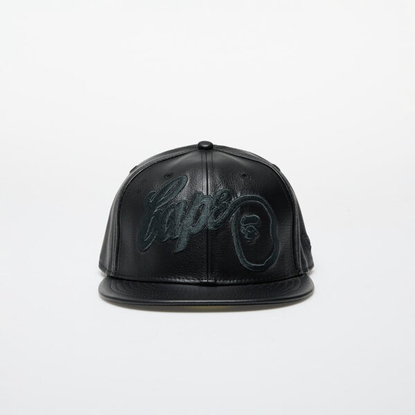 A BATHING APE x New Era 59Fifty Leather Cap M Black M-alacsony-ár