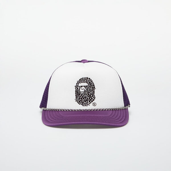 A BATHING APE x SWAROVSKI Rhinestone Ape Head Mesh Cap M Purple Universal-alacsony-ár