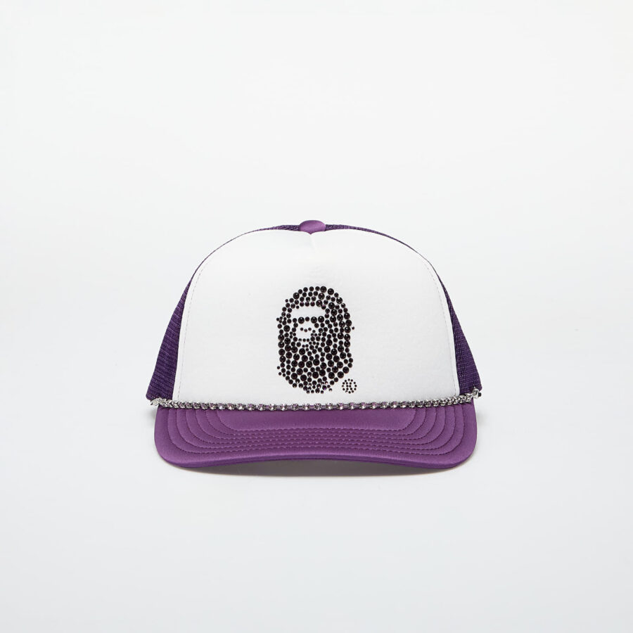 A BATHING APE x SWAROVSKI Rhinestone Ape Head Mesh Cap M Purple Universal-alacsony-ár