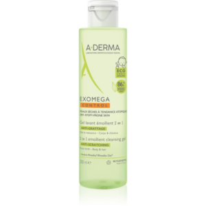 A-Derma Exomega Control 2 in 1 emollient cleansing gel tusfürdő gél száraz és atópiás bőrre 200 ml-Eredeti