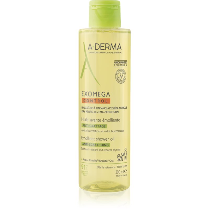A-Derma Exomega Control Emollient Shower Oil hidratáló tusoló olaj száraz és atópiás bőrre 200 ml-Ár