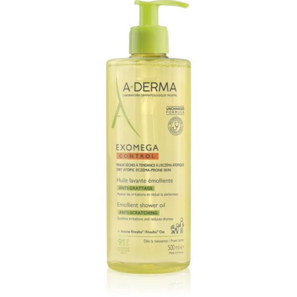 A-Derma Exomega Control Emollient shower oil hidratáló tusoló olaj száraz és atópiás bőrre 500 ml-Ár