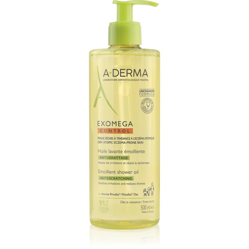 A-Derma Exomega Control Emollient shower oil hidratáló tusoló olaj száraz és atópiás bőrre 500 ml-Ár