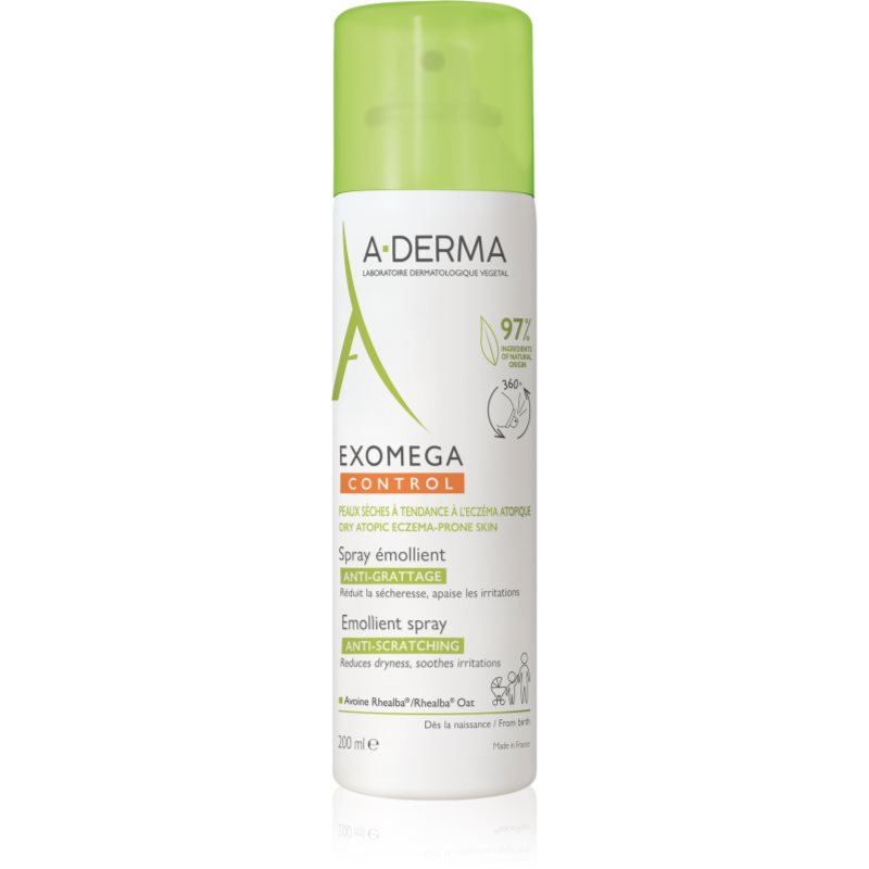 A-Derma Exomega Control Emollient spray hidratáló krém az érzékeny és atópiás bőr védelmének megerősítésére spray -ben 200 ml-Ár