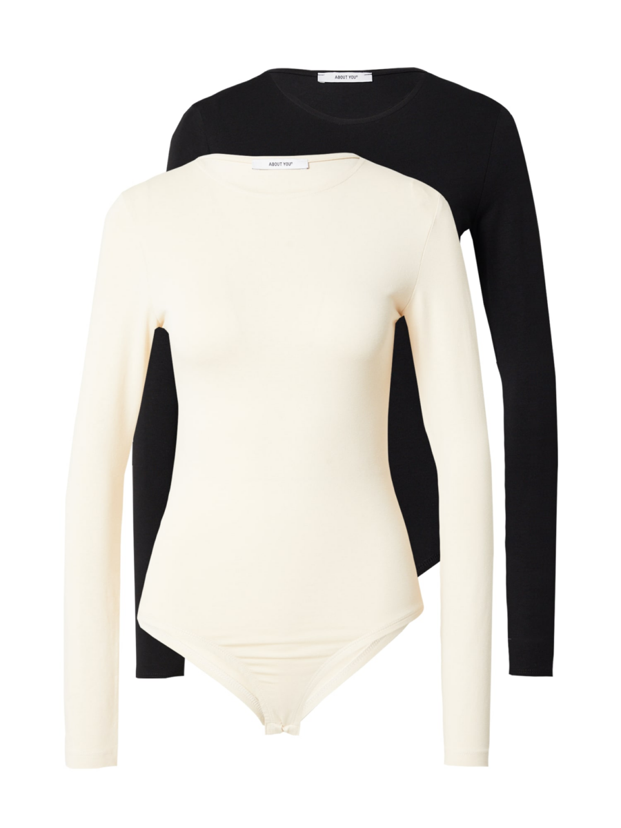 ABOUT YOU Rövid body '2er pack  Lulu Body'  bézs / fekete-Ár