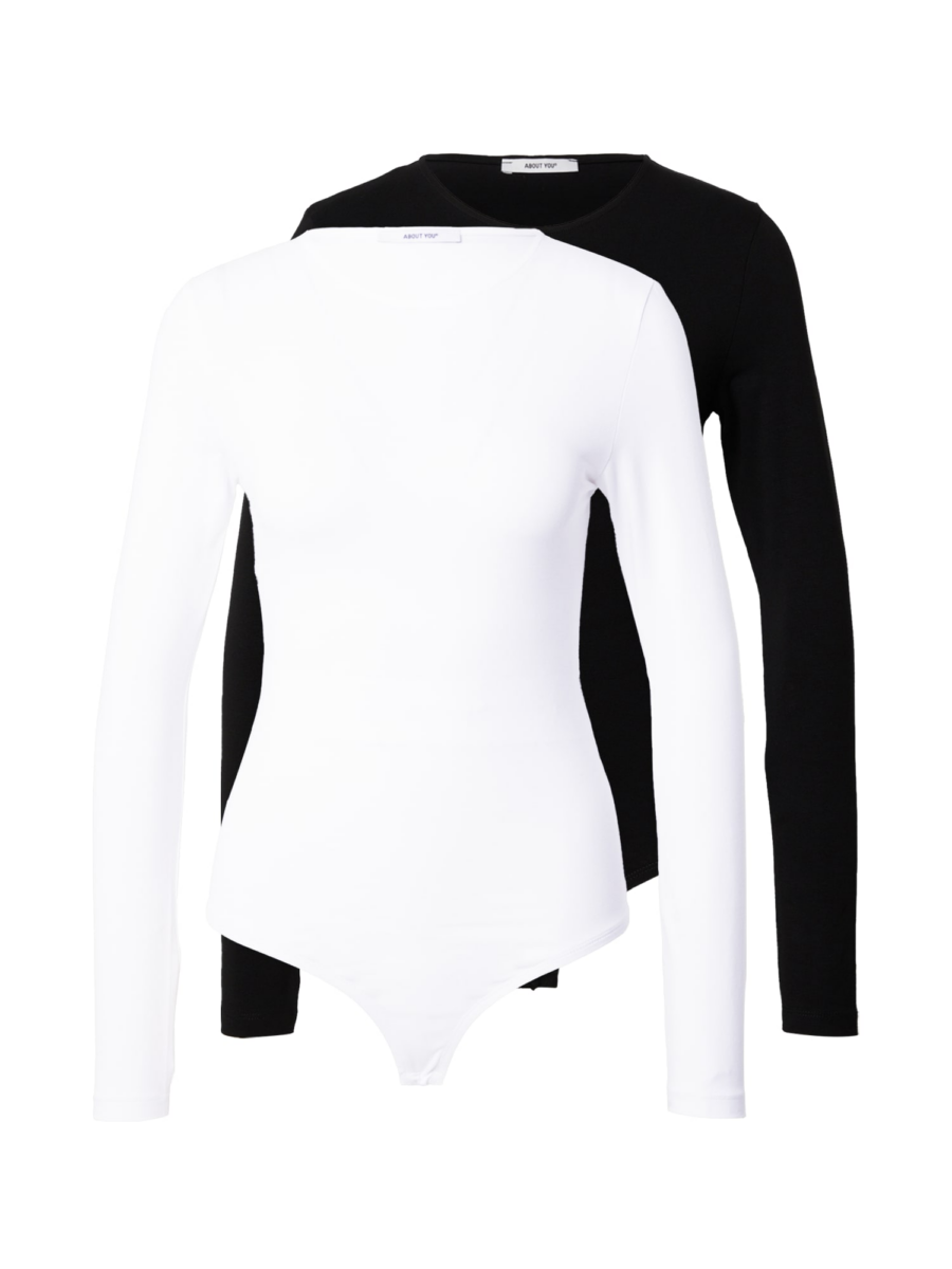 ABOUT YOU Rövid body '2er pack  Lulu Body'  fekete / fehér-Ár