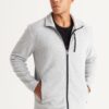 AC&Co / Altınyıldız Classics Men's Gray Melange Standard Fit High Bato Collar Pocket Zipper Cold Proof Sweatshirt Fleece Jacket
