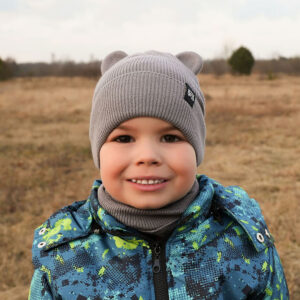 AGBO Children's autumn/ spring set: hat and tube scarf grey Grajan