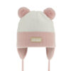 AGBO Girl's spring/ autumn hat pink Karotka with two pompom