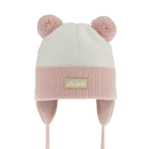 AGBO Girl's spring/ autumn hat pink Karotka with two pompom