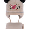 AGBO Girl's winter set: hat and scarf beige Alina filled with soft wadding