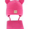 AGBO Girl's winter set: hat and scarf in pink Antola