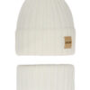 AGBO Girl's winter set: hat and tube scarf ecru Sula