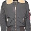 ALPHA INDUSTRIES Átmeneti dzseki 'Injector III'  sötétszürke / piros / fehér