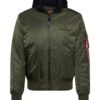ALPHA INDUSTRIES Átmeneti dzseki 'MA-1 D-Tec'  olíva / piros / fekete / fehér