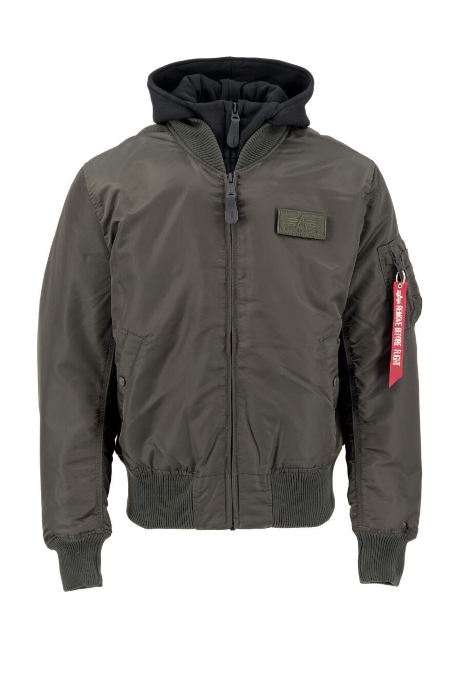 ALPHA INDUSTRIES Átmeneti dzseki 'MA-1 D-Tec'  zöld / piros / fekete / fehér-hu