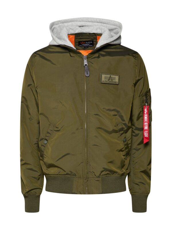 ALPHA INDUSTRIES Átmeneti dzseki 'MA-1 TT'  szürke melír / olíva / piros / fehér
