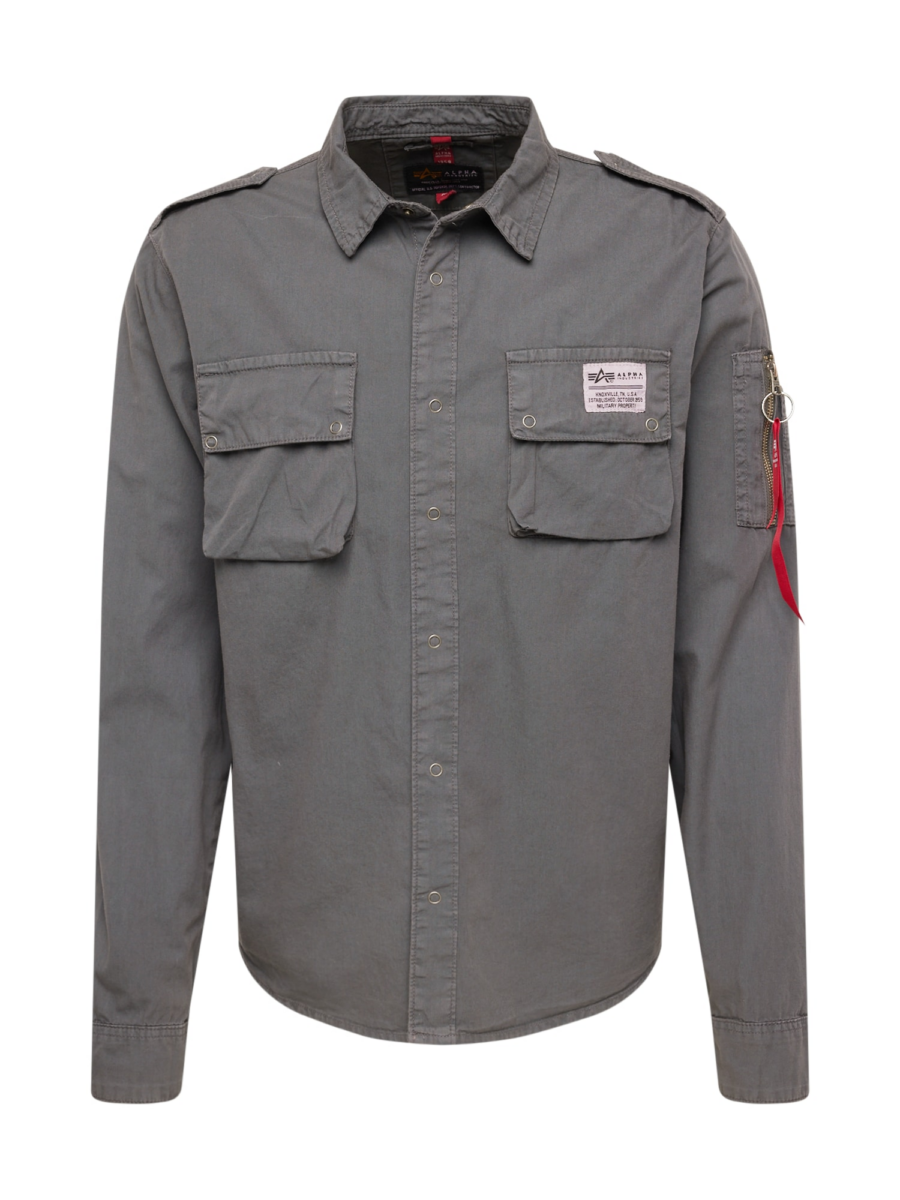 ALPHA INDUSTRIES Átmeneti dzseki 'Urban Military'  sötétszürke / rikító piros / fekete / piszkosfehér-Ár