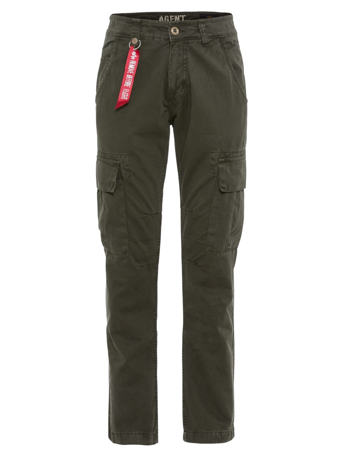 ALPHA INDUSTRIES Cargo nadrágok 'Agent'  khaki / piros / fehér