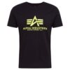 ALPHA INDUSTRIES Póló 'Basic T Neon Print'  neonsárga / fekete