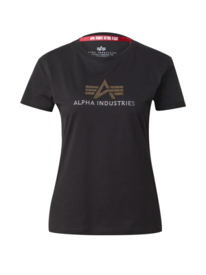 ALPHA INDUSTRIES Póló 'CrystalT'  arany / fekete / ezüst-Hungary
