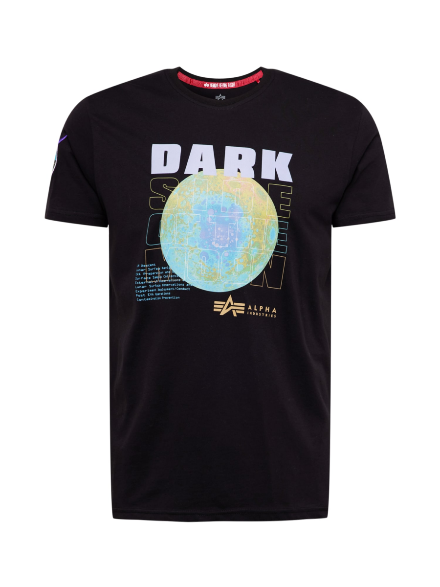 ALPHA INDUSTRIES Póló 'Dark Side'  világoskék / mustár / világosszürke / fekete-Hungary