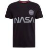 ALPHA INDUSTRIES Póló 'NASA'  ezüstszürke / fekete