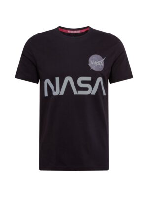 ALPHA INDUSTRIES Póló 'NASA'  ezüstszürke / fekete