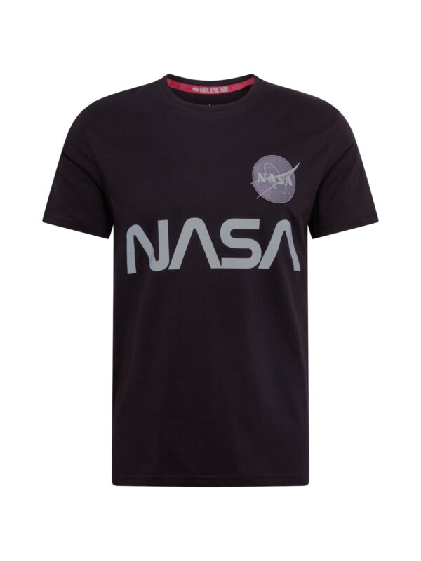 ALPHA INDUSTRIES Póló 'NASA'  ezüstszürke / fekete