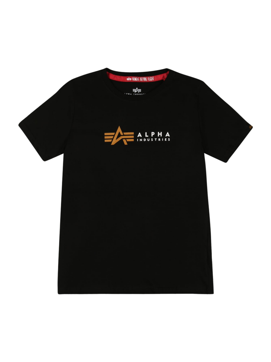 ALPHA INDUSTRIES Póló  aranysárga / fekete / fehér-Hungary