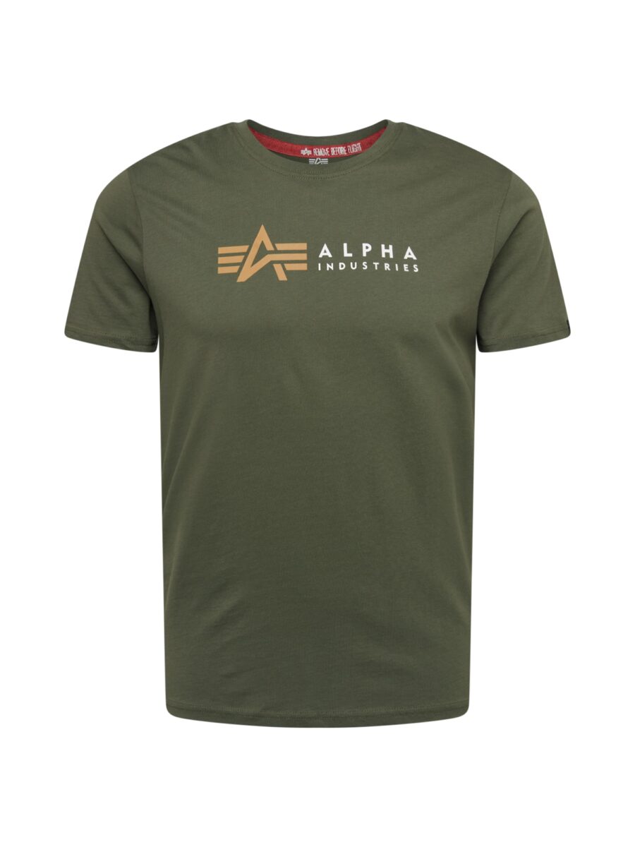 ALPHA INDUSTRIES Póló  aranysárga / olíva / fehér-hu