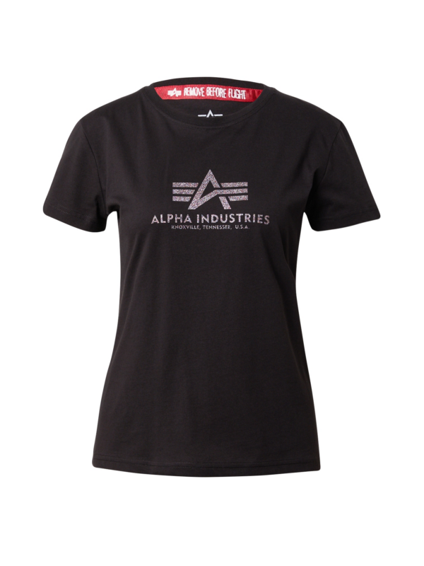 ALPHA INDUSTRIES Póló  fekete / ezüst-Hungary