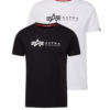 ALPHA INDUSTRIES Póló  fekete / fehér-Hungary