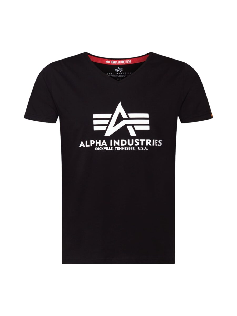 ALPHA INDUSTRIES Póló  fekete / fehér-hu