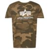 ALPHA INDUSTRIES Póló  khaki / olíva / fenyő / fehér-hu