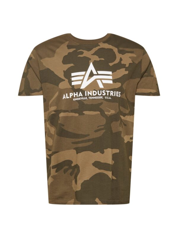 ALPHA INDUSTRIES Póló  khaki / olíva / fenyő / fehér-hu