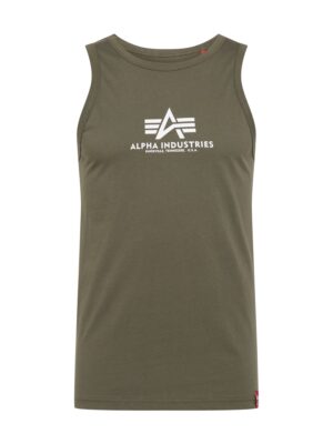 ALPHA INDUSTRIES Póló  olíva / fehér