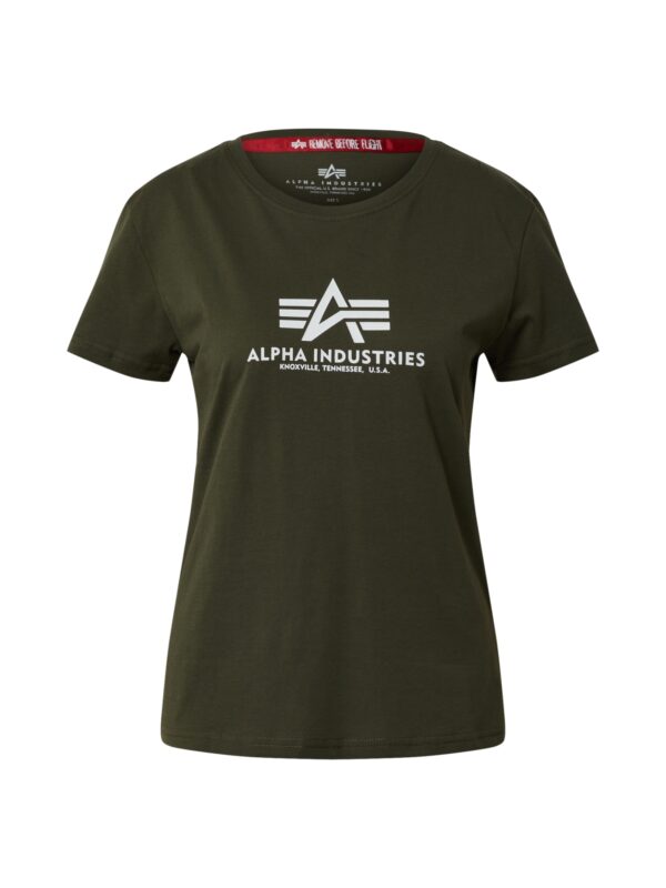 ALPHA INDUSTRIES Póló  olíva / fehér