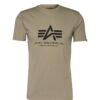 ALPHA INDUSTRIES Póló  olíva / fekete