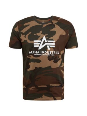 ALPHA INDUSTRIES Póló  sötét bézs / barna / olíva / fehér