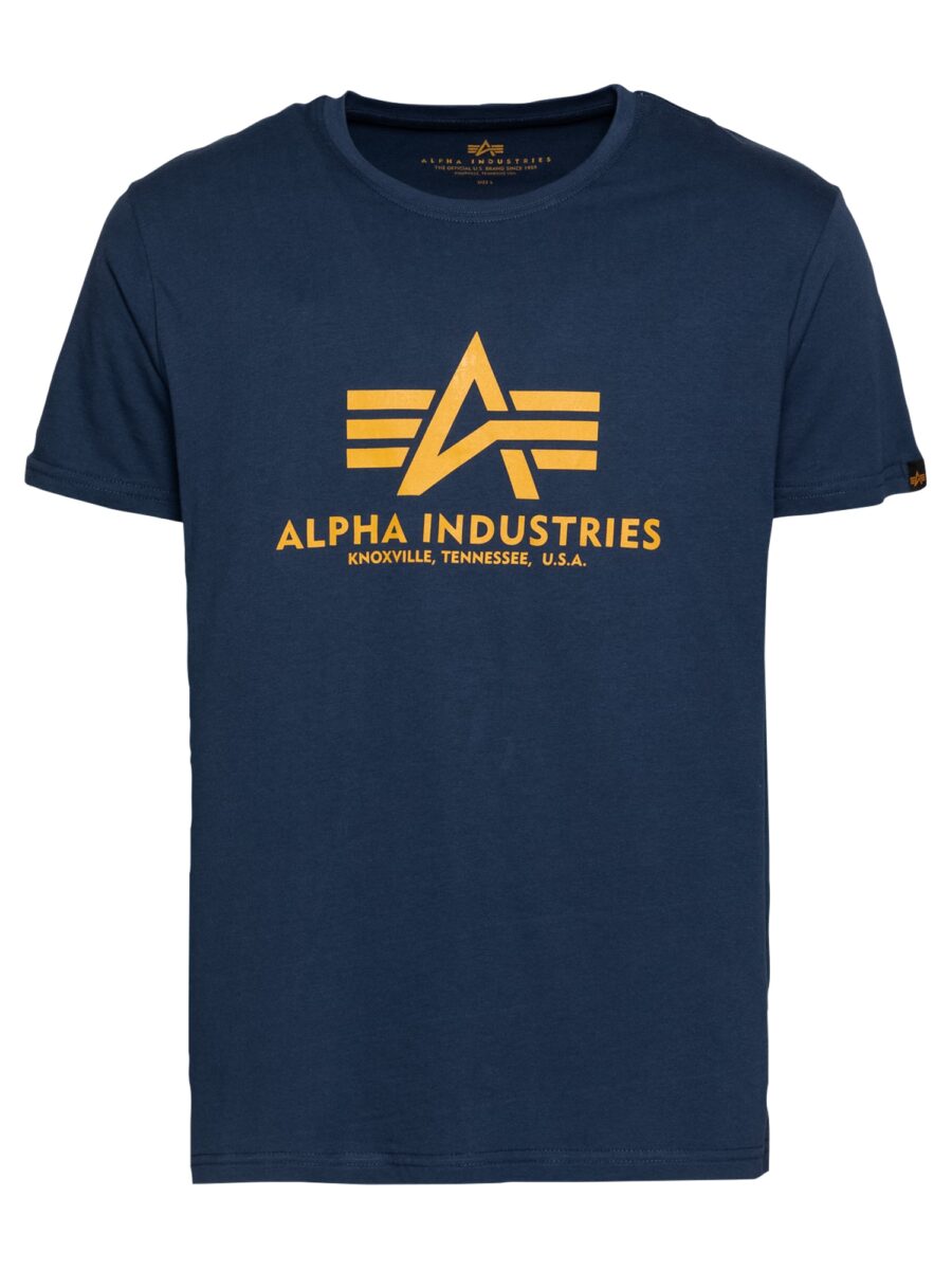 ALPHA INDUSTRIES Póló  sötétkék / mustár-hu