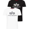 ALPHA INDUSTRIES Póló  sötétszürke / fekete / fehér-hu