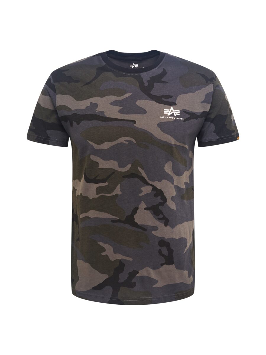 ALPHA INDUSTRIES Póló  sötétszürke / khaki / fekete / fehér-hu