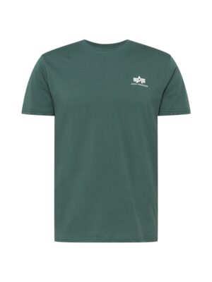 ALPHA INDUSTRIES Póló  sötétzöld / fehér-hu
