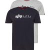 ALPHA INDUSTRIES Póló  tengerészkék / szürke melír / fekete / fehér-hu