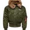 ALPHA INDUSTRIES Téli dzseki '45P'  olíva / fehér-hu