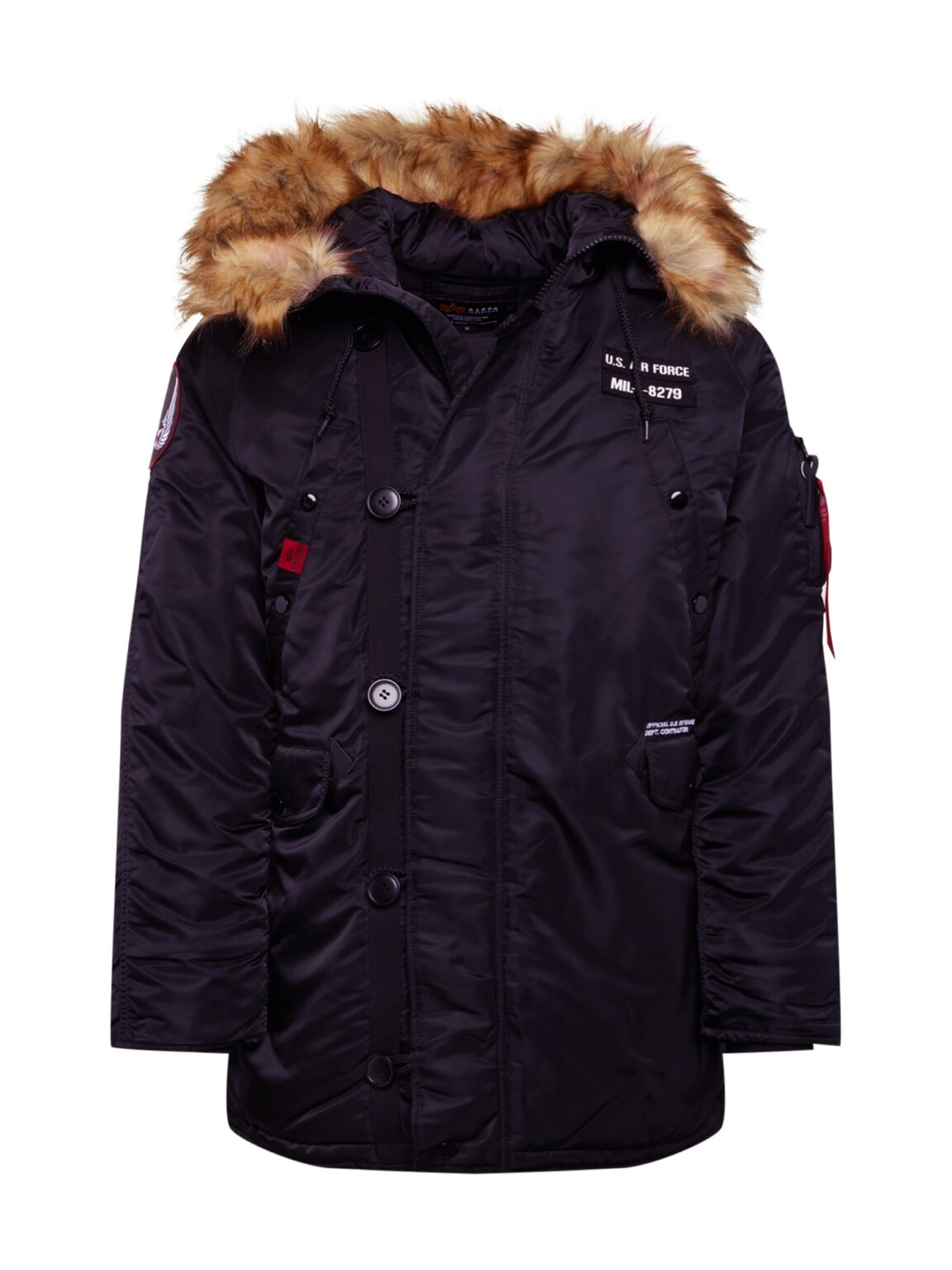 ALPHA INDUSTRIES Téli dzseki 'Airborne'  szürke / piros / fekete / fehér